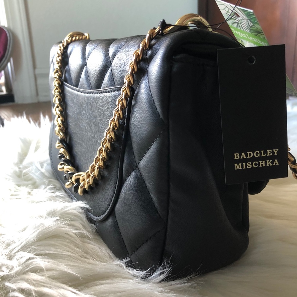 Badgley Mischka Quilted Vegan Leather Purse - Picture 8 of 12